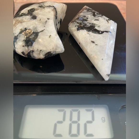 Moonstone w/ Blue Flash Moon & Diamond Bundle 282g - Picture 3 of 5